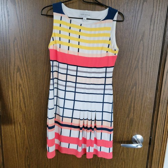 Donna Morgan Pleated Striped Sleeveless Sundress Size 6 - Picture 1 of 10